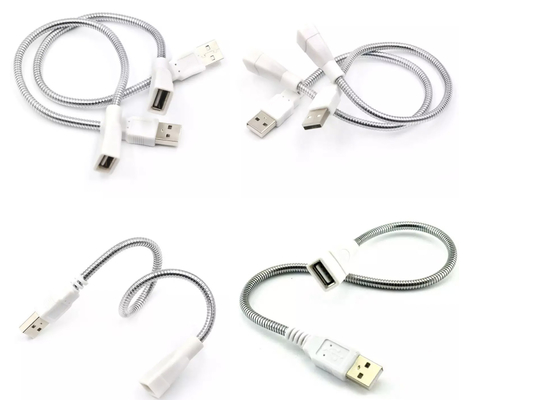 Przewód PVC TPE Kabel USB z gęsią szyją Chromowana elastyczna rurka ze stali nierdzewnej 28 mm